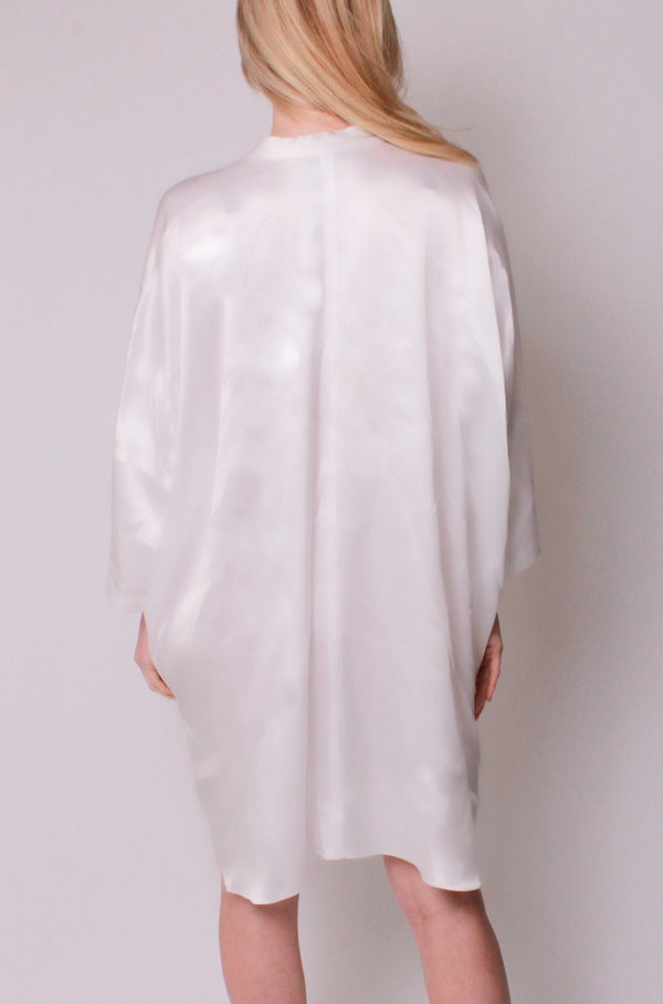 LS Kaftan Tunic in White Satin