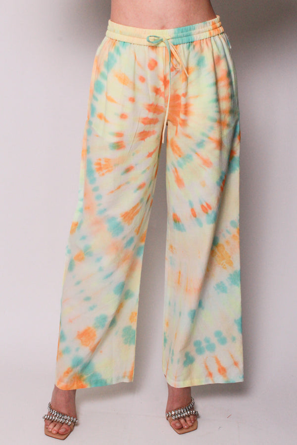 Wide Leg Pant In Sunrise Tie-Dye