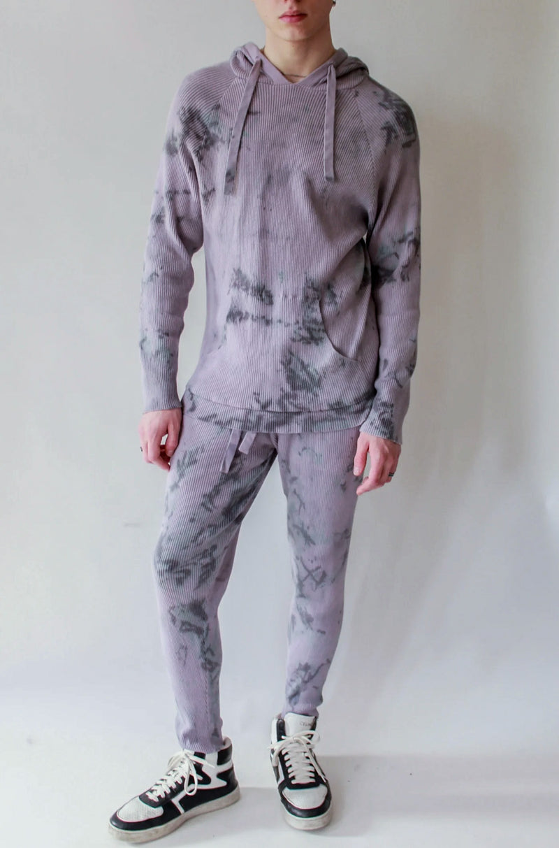 Ribbed Knit Sweat in Milky Way Tie-Dye
