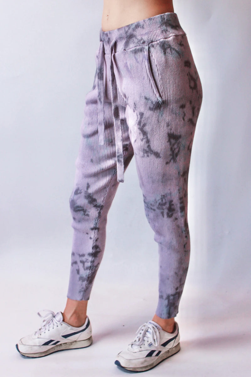 Ribbed Knit Sweat in Milky Way Tie-Dye