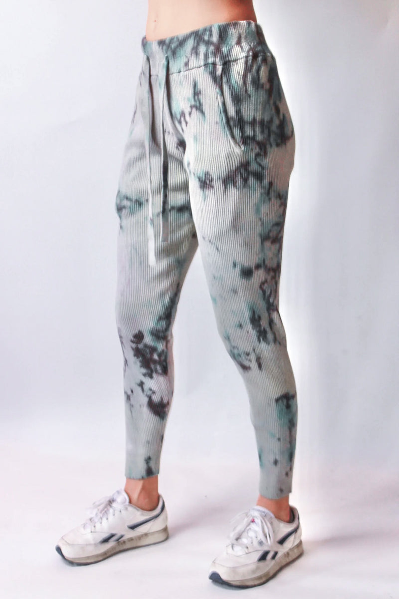 Ribbed Knit Sweatpant in Galaxy Tie-Dye