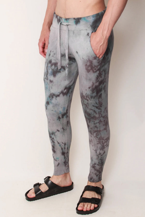 Ribbed Knit Sweatpant in Galaxy Tie-Dye