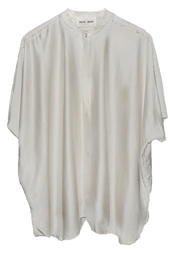 Kaftan Shirt In Ivory Silk