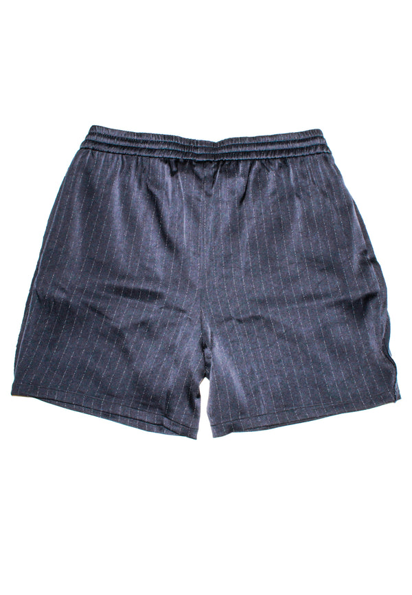 Island Shorts In Navy Pinstripe Crepe