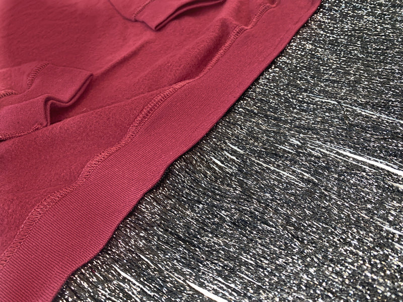 Lurex Fringe Sweatshirt Dress In Cranberry