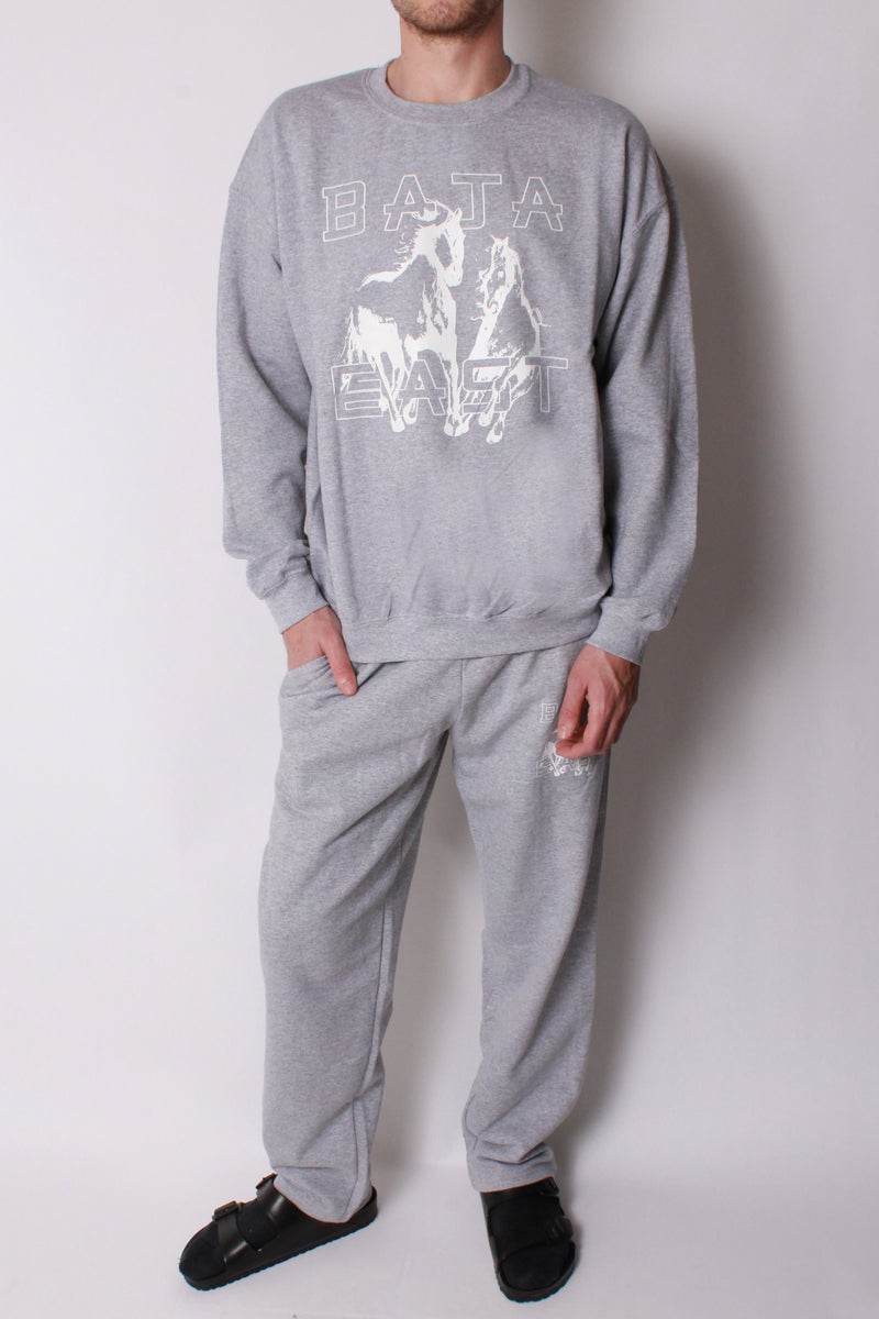 Freedom Horse Fleece Sweatpant in Heather Grey