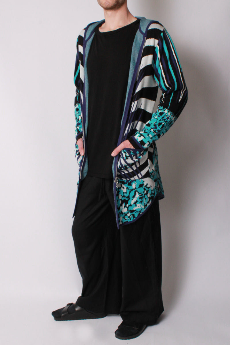 High Priestess Zip Knit Parka in Electric Bliss