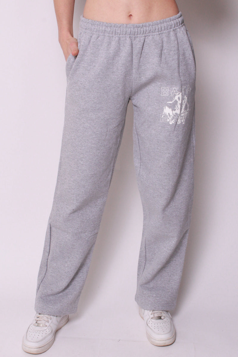 Freedom Horse Fleece Sweatpant in Heather Grey