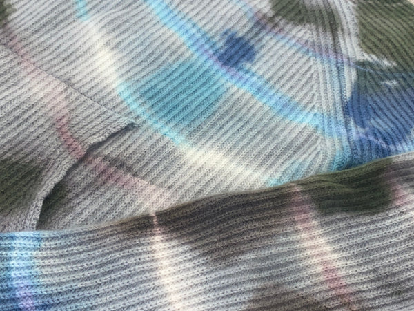 Cashmere Bi-Level Knit Hoodie in Torrey Tie-Dye