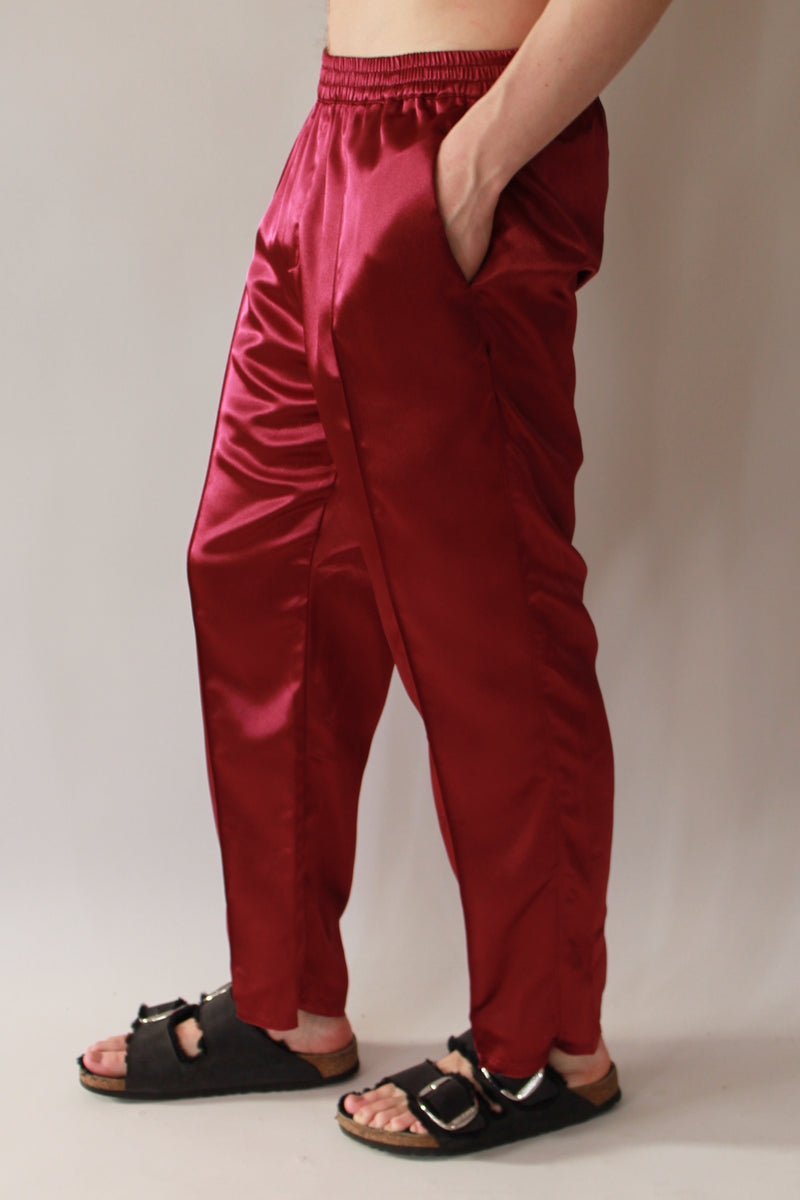 Boxing Pant in Cherry Satin