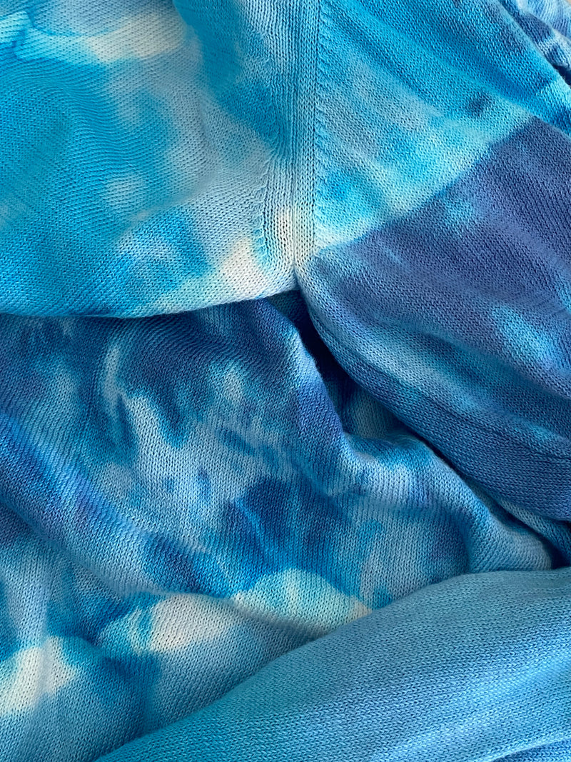 Knit Cardigan in Blue Crush Tie-Dye