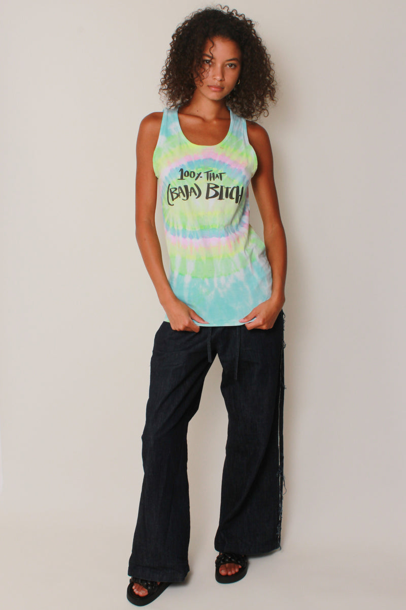 Baja Bitch Tank in Candy Sunburst Tie-Dye