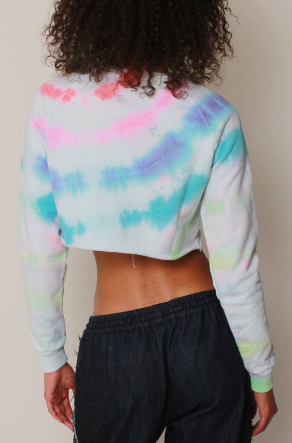Cropped Crew in Sour Candy Tie-Dye