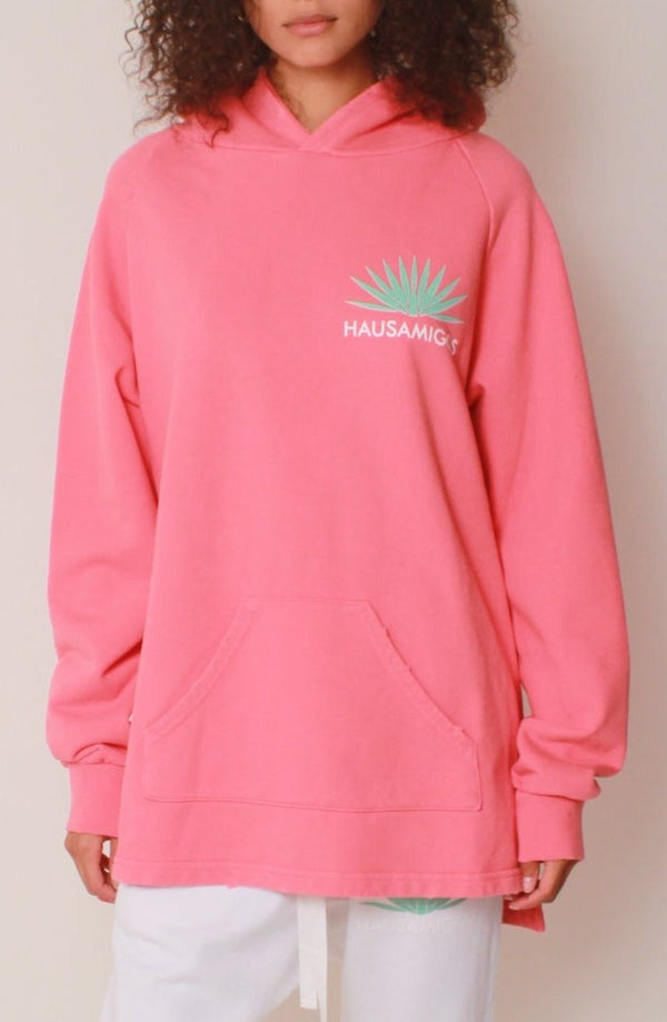 Hausamigos Bi-Level Hoodie in Coral