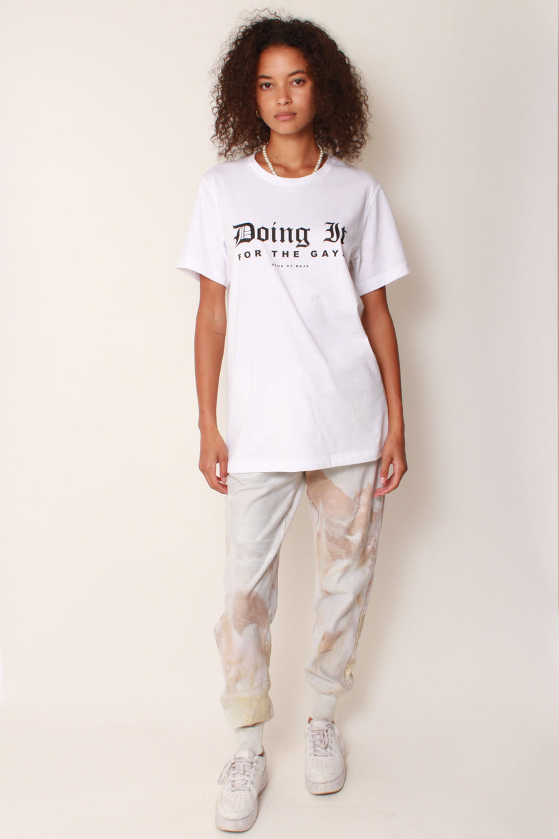 "Doing It For The Gays" Tee in White