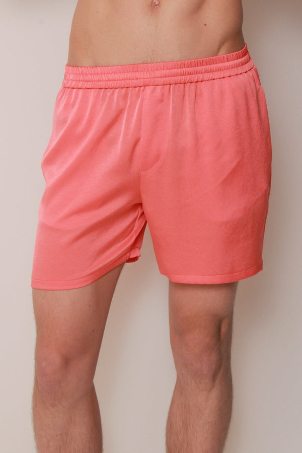 Island Shorts In Coral Crepe