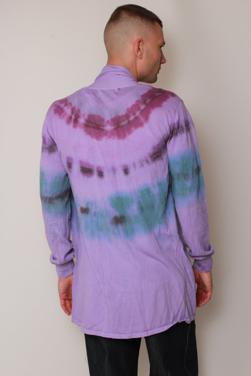 Knit Cardigan in Purple Haze Tie Dye