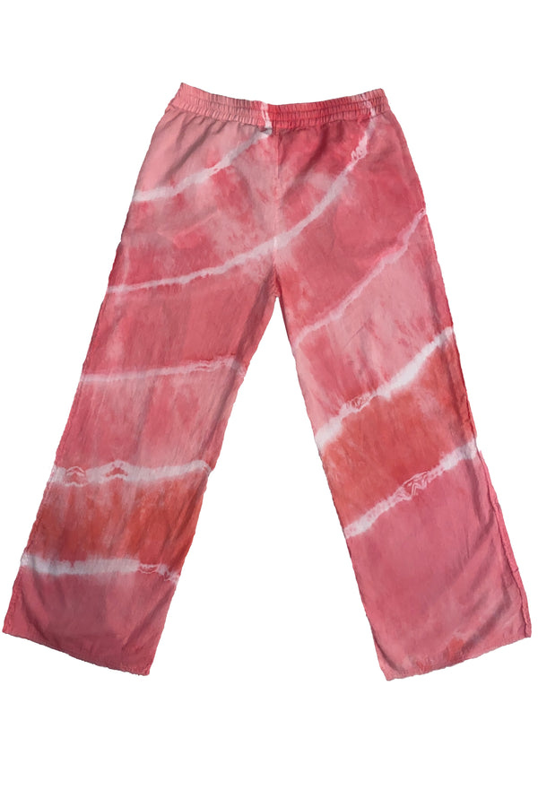 Wide Leg Pant In Coral Tie-Dye