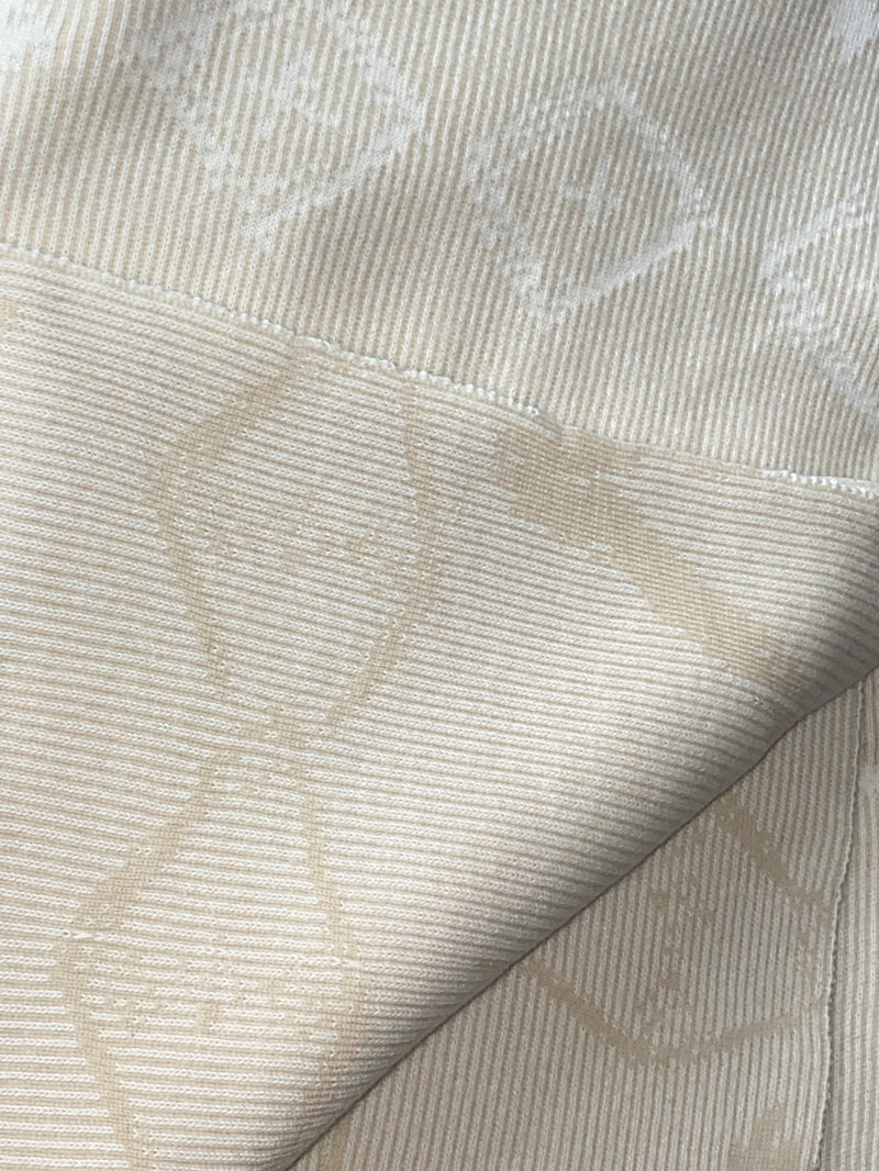 Cashmere/Cotton Blend Blanket In Beige/Cream Ikat Graffiti