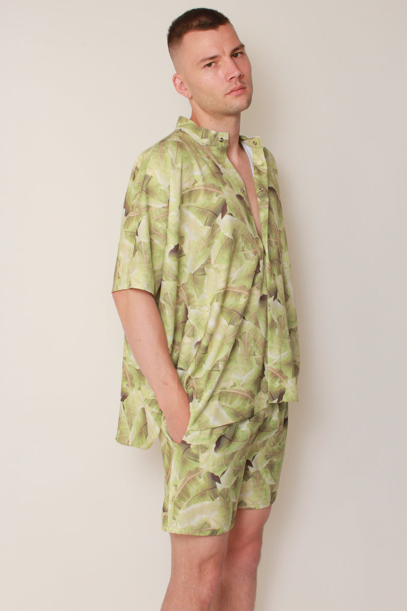 Kaftan Shirt in Cali Palm Crepe