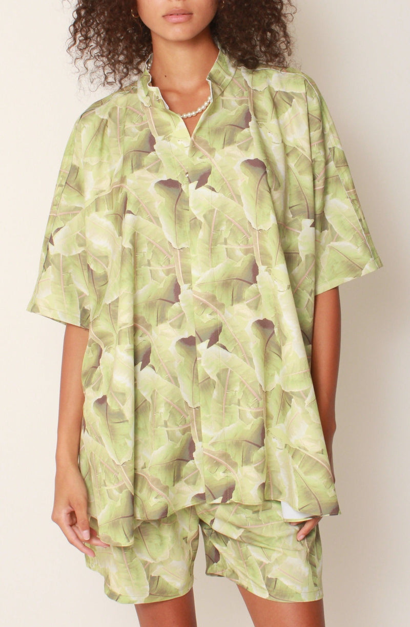 Kaftan Shirt in Cali Palm Crepe