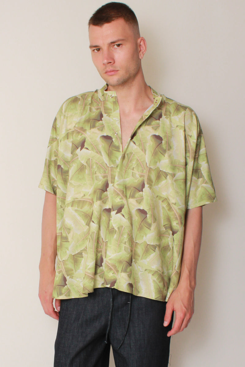 Kaftan Shirt in Cali Palm Crepe