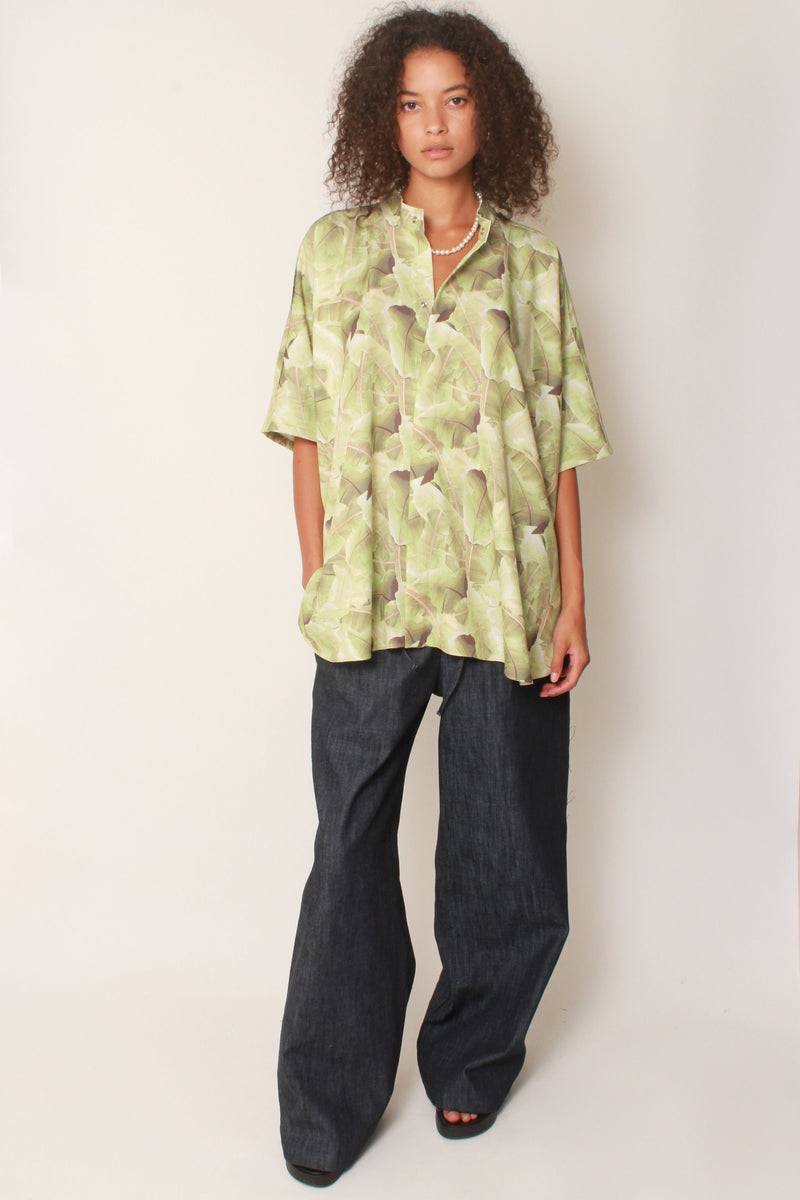 Kaftan Shirt in Cali Palm Crepe
